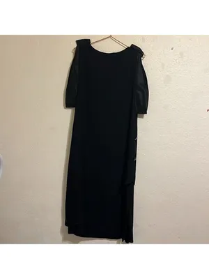 Vintage Union Made semi formal black dress elegant black tie evening 80s 90s thumbnail 4