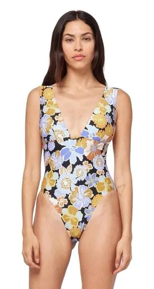 L* SPACE Katniss One-Piece Swimsuit BLACK SIZE S NWT thumbnail 1