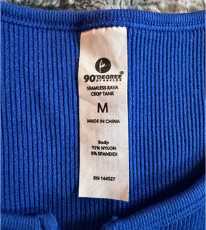 90 Degrees by Reflex Seamless Raya Crop Tank - Blue M thumbnail 3
