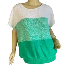 Vintage 1980'S Green & White Color Block Sweater (L) thumbnail 2