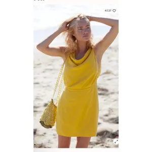 Free People Women’s A Little Extra Mini Dress Sz S Yellow Open Back S NWT $68 thumbnail 3