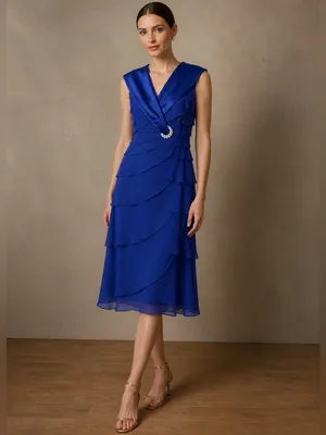Alex Evenings Ruffed Midi Dress Womens 10 Party Cocktail Wedding Formal Glam thumbnail 10