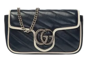 GUCCI Marmont GG logo super mini quilted leather crossbody bag thumbnail 1