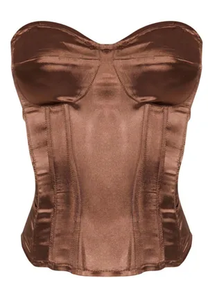 Pretty Little Thing Brown Corset Top thumbnail 1