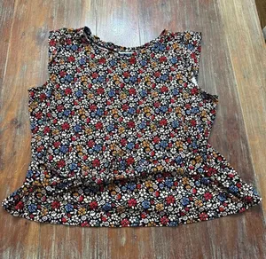 Maeve Anthropologie Floral Peplum Top XL thumbnail 1