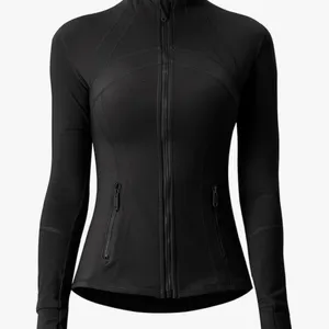 Black Women's Running Jacket with Thumb Holes Size 8 thumbnail 2