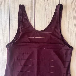 Athleta Max Out Chi Burgundy Sheer Stripe Side Tie Tank Top thumbnail 7