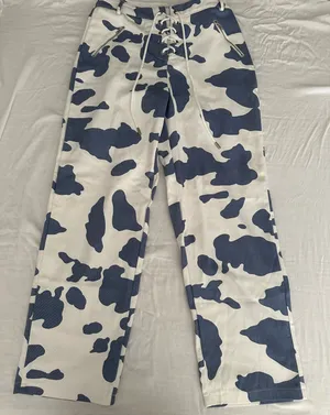 Beginning Boutique Tiger Lace Up Pants Cow Print thumbnail 3