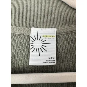 Aerie Offline Army Green Cropped 1/4 Zip Pullover Sweatshirt Women’s Size Medium thumbnail 8