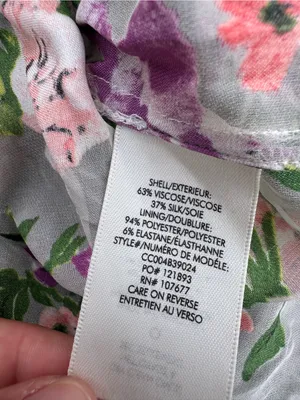 Alice + Olivia Floral Burnout Silk Blouse Womens Medium Romantic Poet thumbnail 7
