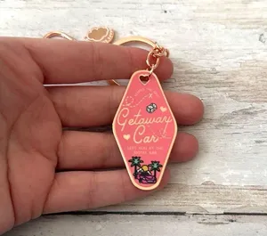 Taylor Swift Metal Keychain Merch Getaway Car Pink Motel Key NEW thumbnail 2