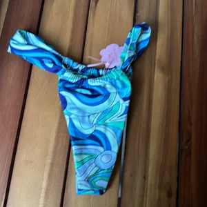 KAMARI SWIM PRINTED BIKINI BOTTOM Blue thumbnail 2