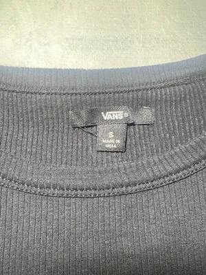 Vans Black Ribbed Crewneck Tee with Logo Patch thumbnail 2