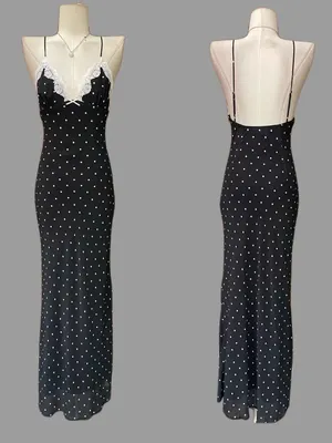 NIA Jasmine Dress Polka Dot Lace trim, S thumbnail 4