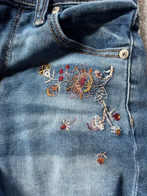 American Eagle Outfitters Embroidered Jean Shorts thumbnail 2