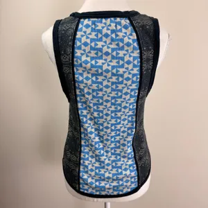 Free People We The Free Too Hot To Handle Tank Top Blue Geometric Paisley Medium thumbnail 4