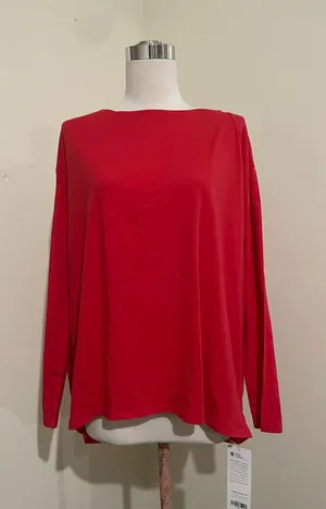 CRZ YOGA Red Long-Sleeve Boatneck Tee thumbnail 1