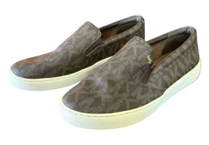 Michael Kors Brown MK Monogram Slip On Loafers Size 8 thumbnail 1