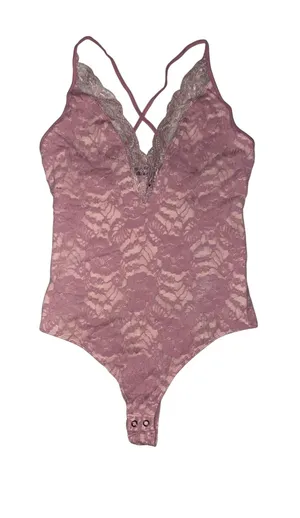 Express Light Pink Lace Bodysuit thumbnail 1