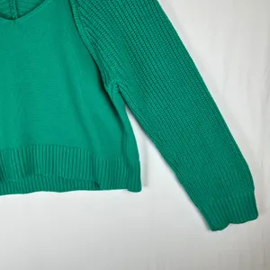 ba&sh Lady Pullover Emerald Green Wool Cotton Layered Knit Sweater US 6 thumbnail 5