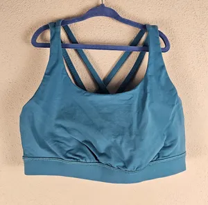 Lululemon Womens Teal Seawheeze Pushing‎ Limits Bra 8 thumbnail 1