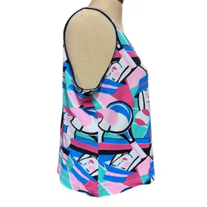 VTG Tail‎ L Pop Art Tank Top Tennis Graphic Pink Eclectic Sporty Vibrant 80s 90s thumbnail 2