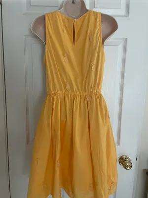 J.‎ Crew Yellow Pineapple Embroidered women’s Sundress thumbnail 3