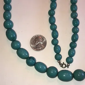 Vintage Lucite Turquoise Beaded Boho Necklace thumbnail 6