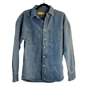 Yellow the label Yelabel Denim button down shirt blue size XS New thumbnail 4