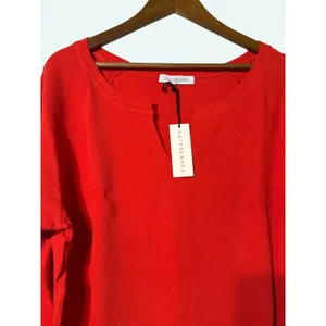 Daydreamer · XL · Thermal Waffle Knit Long Sleeve · Notch Neck Burn Red Pigment thumbnail 3