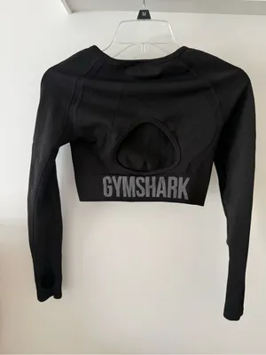 Gymshark Black Long-Sleeve Seamless Crop Top thumbnail 2