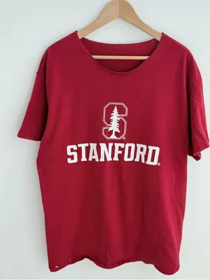 Stanford University Off The Shoulder Tee Red Size XL thumbnail 1