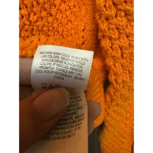 Vintage Liz Claiborne Vibrant Orange Cable Knit Button Front 90s Y2K SZ M Retro thumbnail 7
