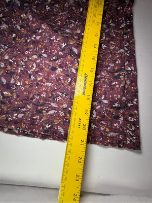 L.L. Bean Burgundy Floral Hooded Long Sleeve Top supima cotton thumbnail 6