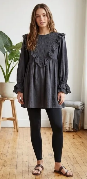 Urban Outfitters size S oversized ruffled tunic-dress. thumbnail 1