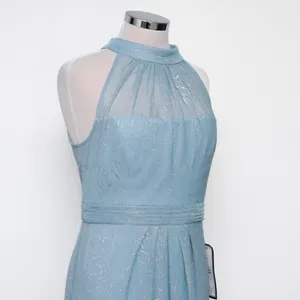 Adrianna Papell‎ | Floral Metallic Stencil Halter Gown thumbnail 9