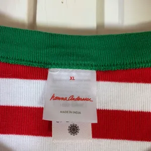 Hanna Andersson XL Red White Green Striped Long Sleeve Holiday Pajama Top‎ ONLY thumbnail 2