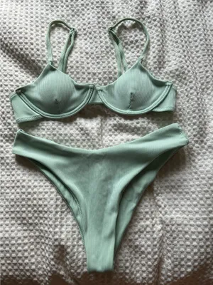 light mint green bikini thumbnail 1