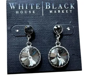 White House Black Market Crystal Drop Earrings thumbnail 1