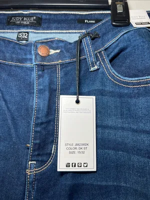 Judy Blue High Waist Flare Jeans - Deep Blue thumbnail 2