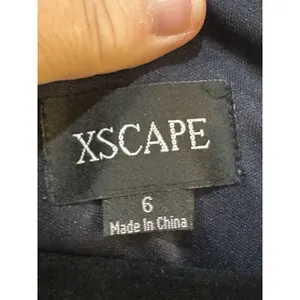 Xscape Long Sheer Matte Jersey Ruched 3/4 Bead Sleeve‎ Navy 5059X Size 6 thumbnail 7
