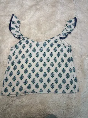 Roller Rabbit Floral Ruffle Pajama Top Size Medium thumbnail 2