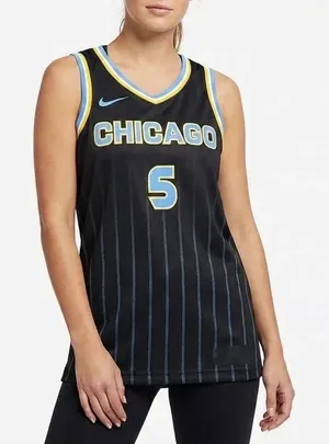 Nike Chicago Sky Angel Reese Explorer Edition Jersey Black Womens Large thumbnail 1