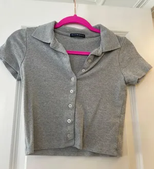Brandy Melville Button Down Crop Top thumbnail 1