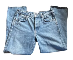& OTHER STORIES Blue Stonewashed Denim Straight Leg Button-Fly Jeans - Sz 31/30 thumbnail 1