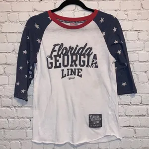 Florida Georgia Line Graphic Raglan Tee Star Sleeve Small‎ thumbnail 1