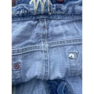 Madison Denim Women's Low Rise Flare Leg Distress SZ 7/8 Dark Stitch Embroidery‎ thumbnail 13