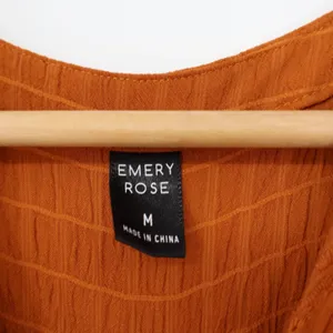 Emery Rose Rust Orange Eyelet Smocked Midi Dress Womens Medium thumbnail 3