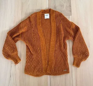 Abercrombie & Fitch Cardigan Sweater Brunt Orange Size Small thumbnail 1