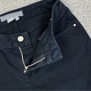 Zara Jeans‎ Womens 8 Black Beaded Back Pocket Straight Leg Low Rise Stretch thumbnail 6